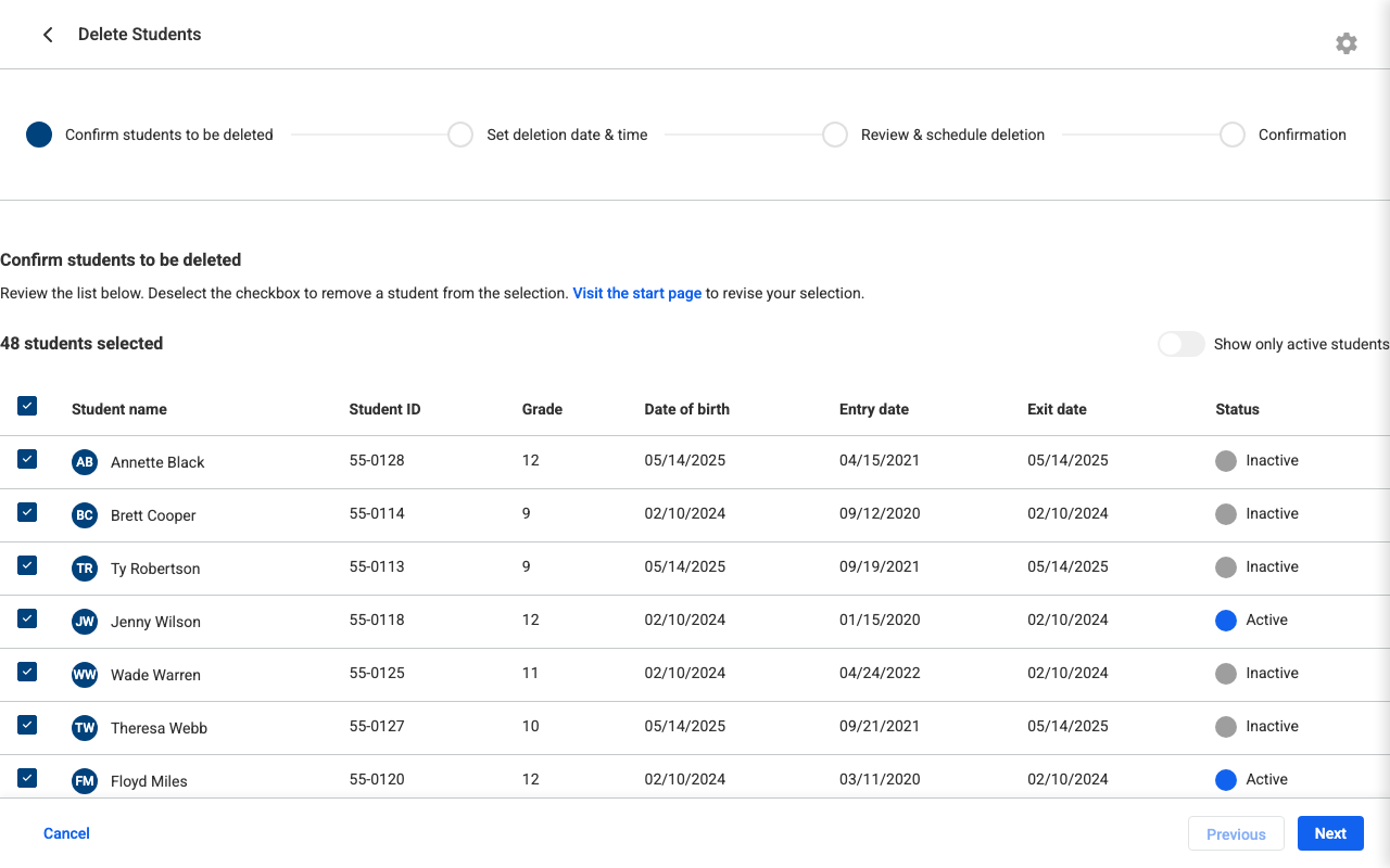 Student Record Deletion Workflow preview