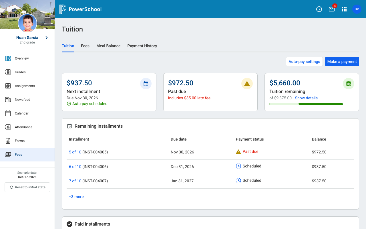Tuition Management - Parent Portal preview